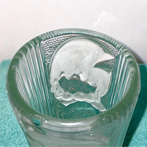 Bohemian Czech Sklo Union Hermanova Hut Art Glass Hand Pressed Vase with Flowers - Picture 12 of 15